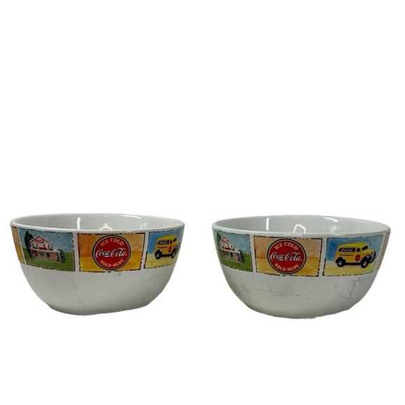 Coca Cola Good Old Days Bowl Set By Gibson Vintage - Picture 1 of 10